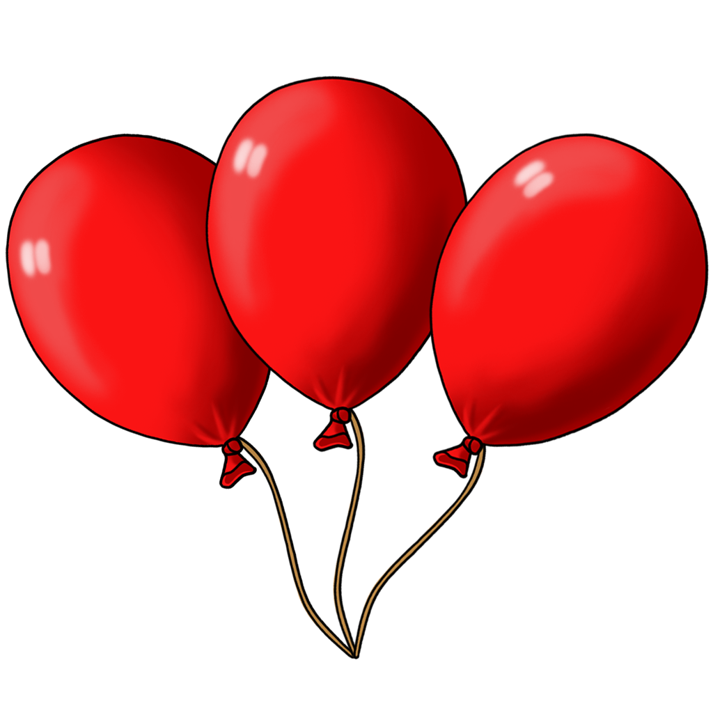 A cartoonishly drawn red balloon